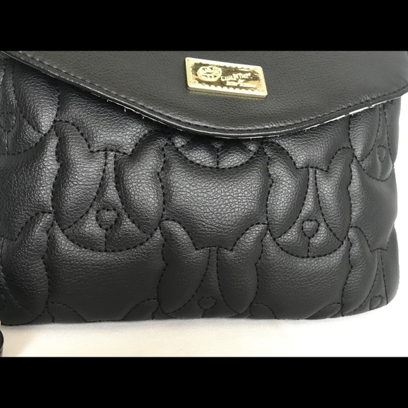 Betsy Johnson black mini crossbody purse - Picture 2 of 7